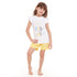 Girls summer pajama set Rise & Shine t-shirt + Pastel Yellow shorts